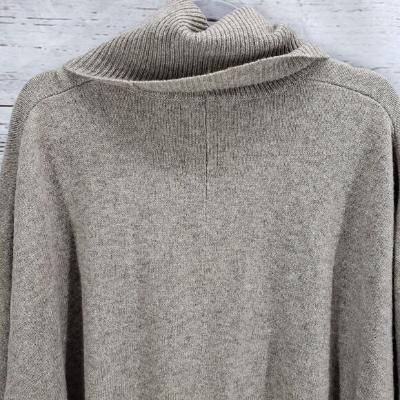 Tahari Women's Brown Wool Yak Hair Striped Poncho Sweater Size Small - Picture 10 of 12